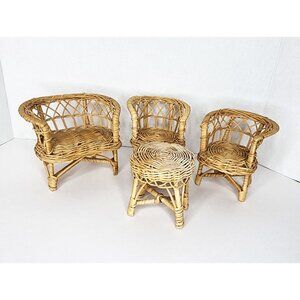Vintage Barbie Wicker Furniture Doll Furniture Four Piece Set